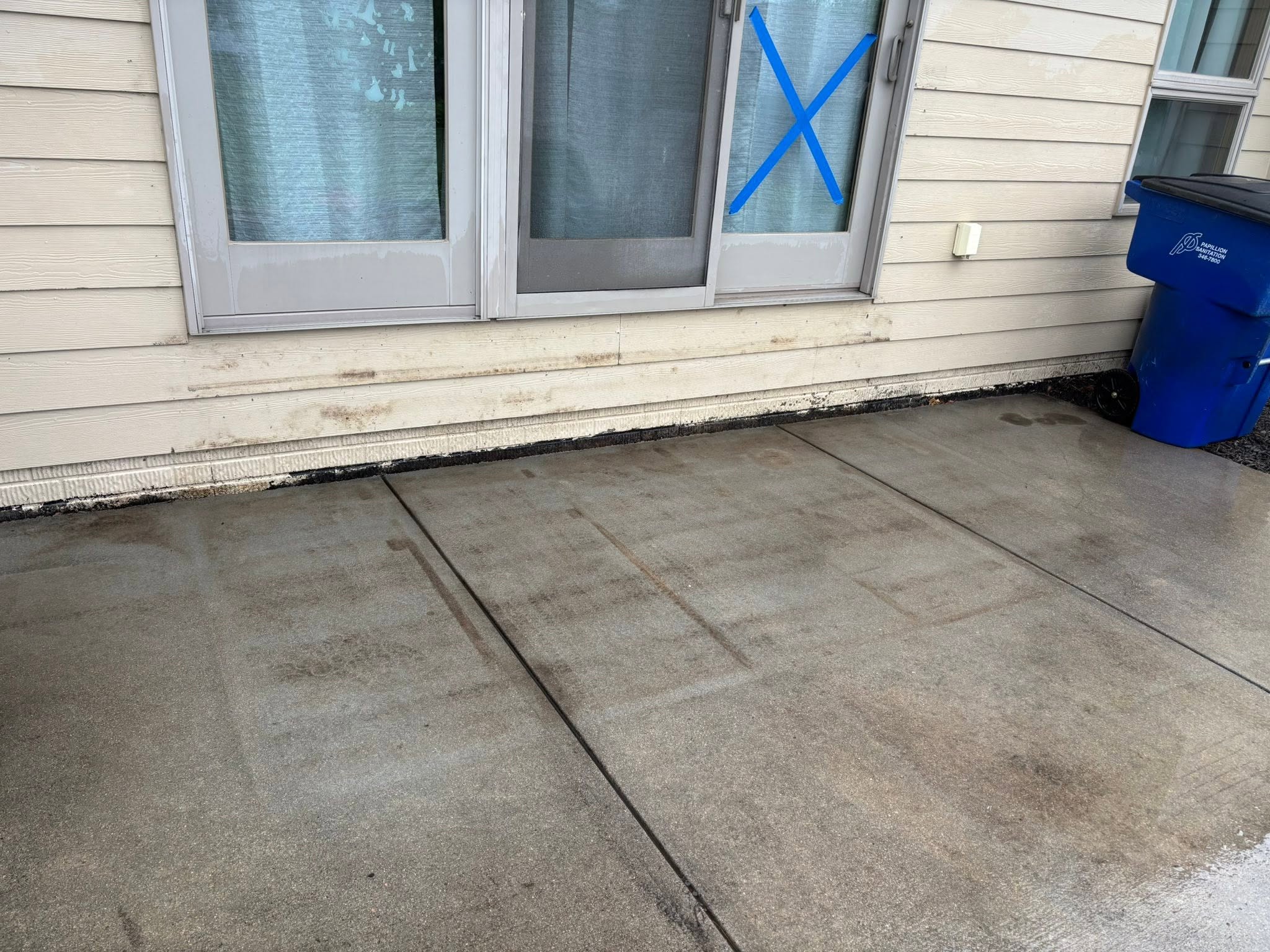 Before: bare concrete slab